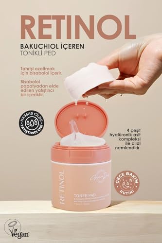 Alternative view of Grace Day Retinol ve Bakuchiol İçeren Tonikli Ped Grace Day Retinol Toner Pad 70 adet