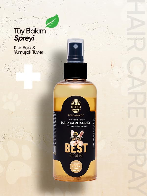 Doku Pet Cosmetic Kedi ve Köpek Deri ve Tüy Bakım Spreyi 200 ml | Tüy Besleyici, Köpek ve Kedi Tüyü Dökülme Önleyici