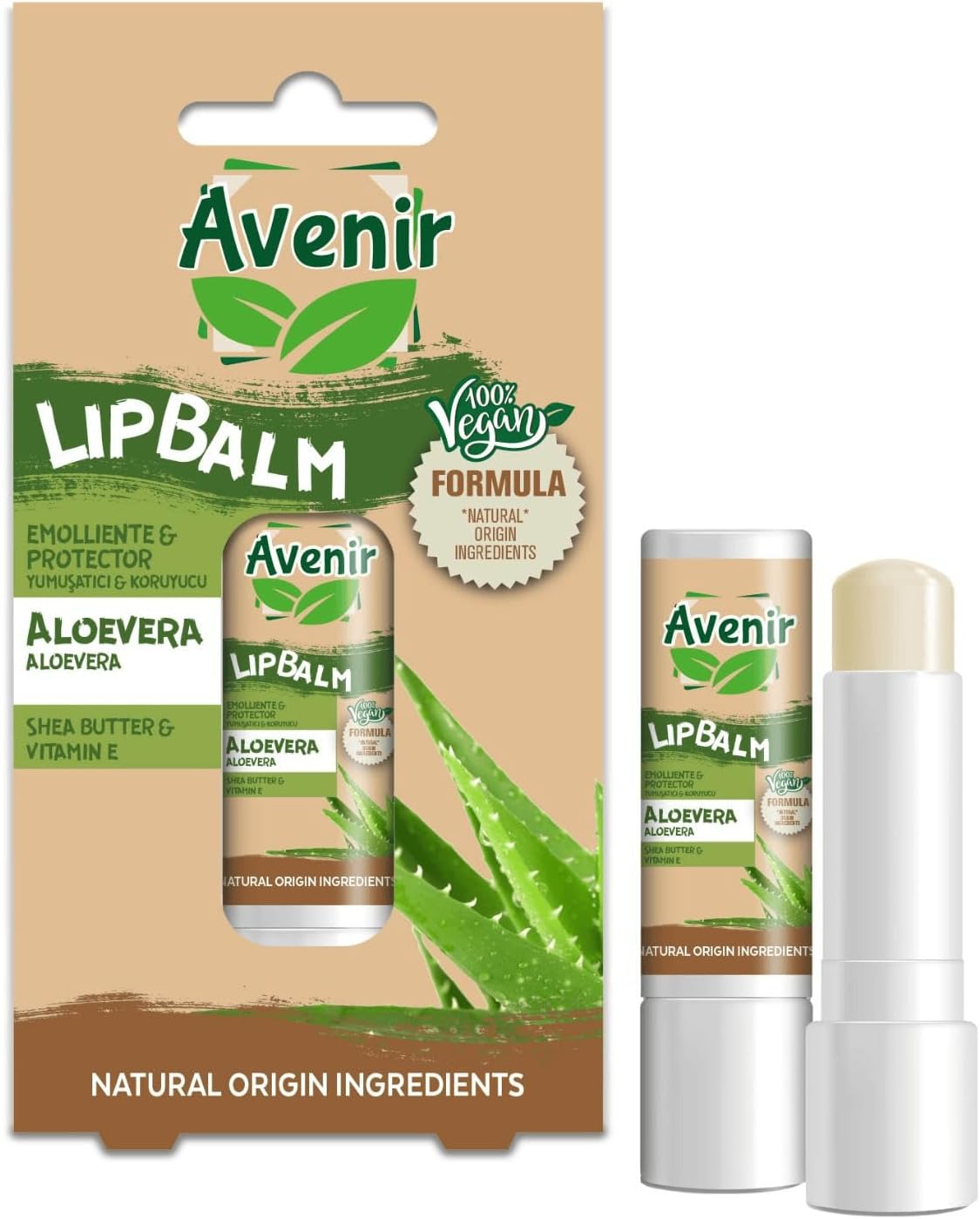 Alternative view of Avenir Aloevera Vegan Dudak Bakım Kremi - Kuruyan ve Çatlayan Dudaklar Için Yumuşatıcı ve Koruyucu Etkili