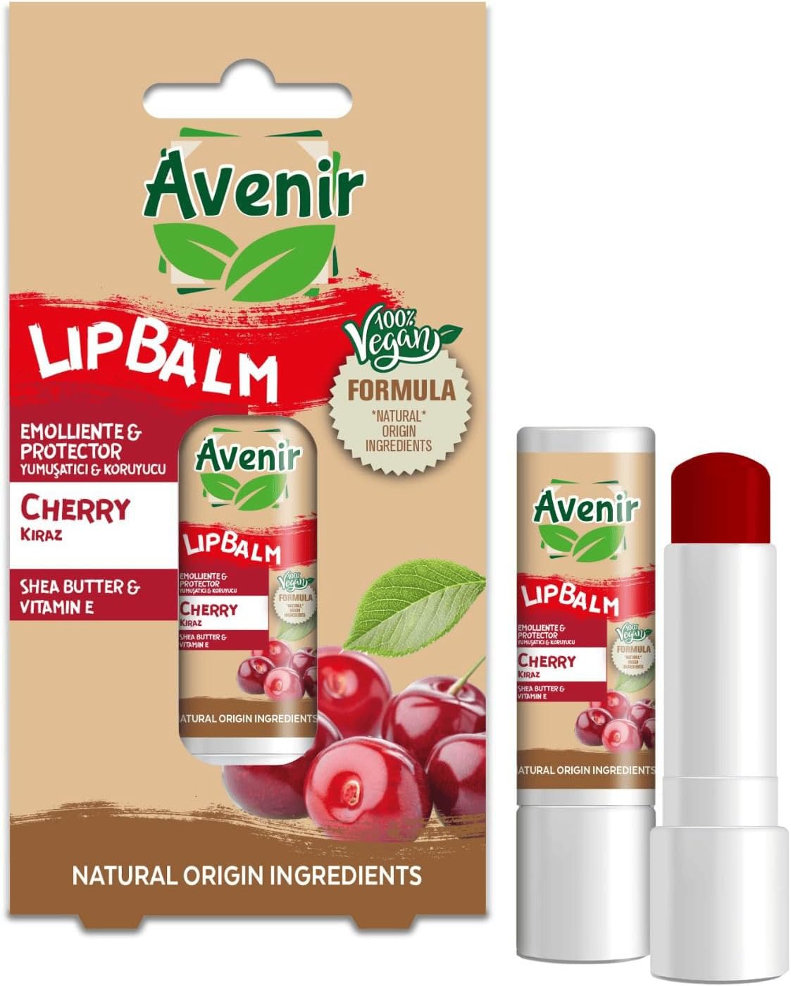 Alternative view of Avenir Kiraz Vegan Dudak Bakım Kremi - Kuruyan ve Çatlayan Dudaklar Için Yumuşatıcı ve Koruyucu Etkili
