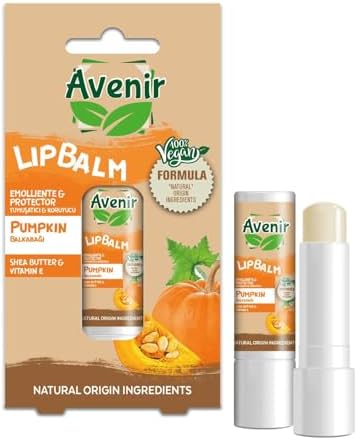 Avenir Balkabağı Vegan Dudak Bakım Kremi - Kuruyan ve Çatlayan Dudaklar Için Yumuşatıcı ve Koruyucu Etkili