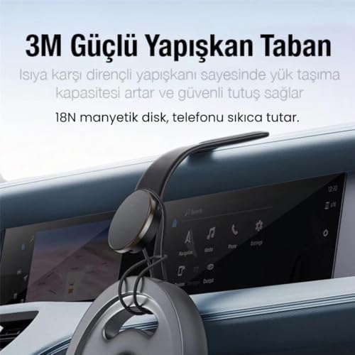 Alüminyum Elastik Katlanabilir Mgsafe Uyumlu Araç İçi Telefon Tutucu Masaüstü Telefon Tutucu