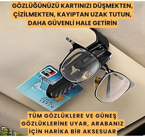 Alternative view of Klipsli 180 Derece Döner Klipsli Araç İçi Gözlük Tutucu Kart Tutucu Oto Araç Gözlük Tutacagi