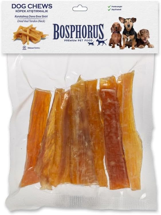 BOSPHORUS Köpek Çiğneme Ödülü, Kurutulmuş Dana Ense Siniri, 120 Gram