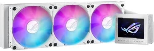 ROG RYUJIN III 360 ARGB EXTREME WHITE SIVI SOĞUTUCU ASETEK EMMA GEN8 V2 POMPA YÜKSEK HAVA AKIŞI VE STATİK BASINÇ İÇİN MANYETİK ARGB FANLAR 3.5INC LCD DONANIM TAKİBİ VE ÖZEL GIFLER
