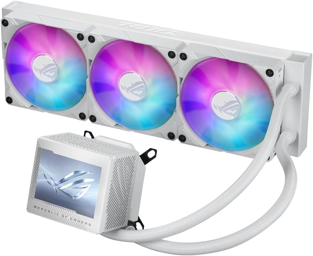 Alternative view of ROG RYUJIN III 360 ARGB EXTREME WHITE SIVI SOĞUTUCU ASETEK EMMA GEN8 V2 POMPA YÜKSEK HAVA AKIŞI VE STATİK BASINÇ İÇİN MANYETİK ARGB FANLAR 3.5INC LCD DONANIM TAKİBİ VE ÖZEL GIFLER
