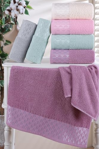 İlya | 6'lı 50x90 cm El&Yüz Havlu Seti Renkli