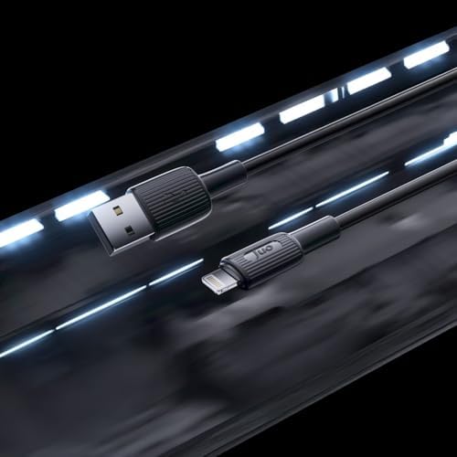 12W 2.4A USB-A to Lightning iPad ile Uyumlu Silikon Hızlı Şarj ve Data Kablosu Siyah 2 Metre