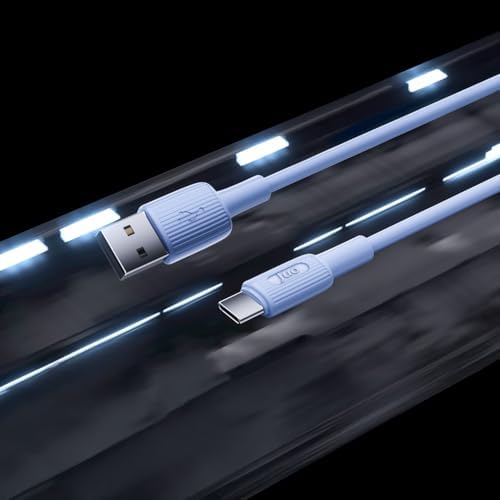 12W USB-A to Type-C Silikon Hızlı Şarj ve Data Kablosu Mavi 1 Metre