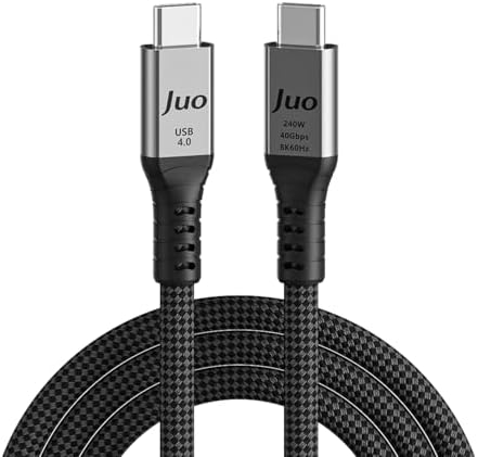 USB 4.0 240W 40Gbps Thunderbolt 4 8K 60Hz USB-C Görüntü Aktarım ve Type-C Hızlı Şarj ve Data Kablosu 1 Metre