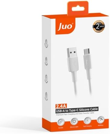 Alternative view of 12W USB-A to Type-C Silikon Hızlı Şarj ve Data Kablosu Beyaz 1 Metre