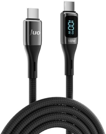 100W 5A QC4.0 Dijital Led Ekranlı E-Mark Çipli USB PD Type-C Hızlı Şarj ve Data Kablosu 2 Metre
