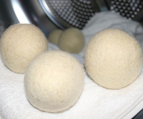eldione 3-adet Yün Kurutma Topu, Kırışıklık Önleyici, Kolay Ütüleme, Yumuşatıcı, Enerji Tasarruflu, Antistatik, Wool Dryer Ball, Merinos Yünü Keçe, Tüy Toplayıcı