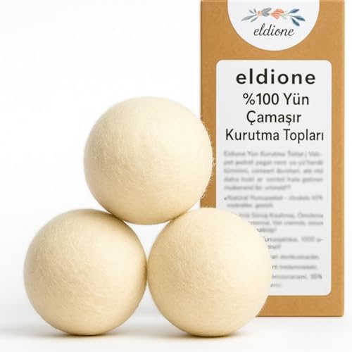 Alternative view of eldione 3-adet Yün Kurutma Topu, Kırışıklık Önleyici, Kolay Ütüleme, Yumuşatıcı, Enerji Tasarruflu, Antistatik, Wool Dryer Ball, Merinos Yünü Keçe, Tüy Toplayıcı