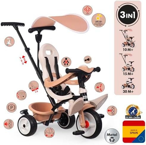 741403, Baby Balade Üç Tekerlekli Bisiklet, Konforlu ve Ergonomik Yapı, Güvenlik Sistemi, Ebeveyn Kontrollü, UV Işınına Dayanıklı