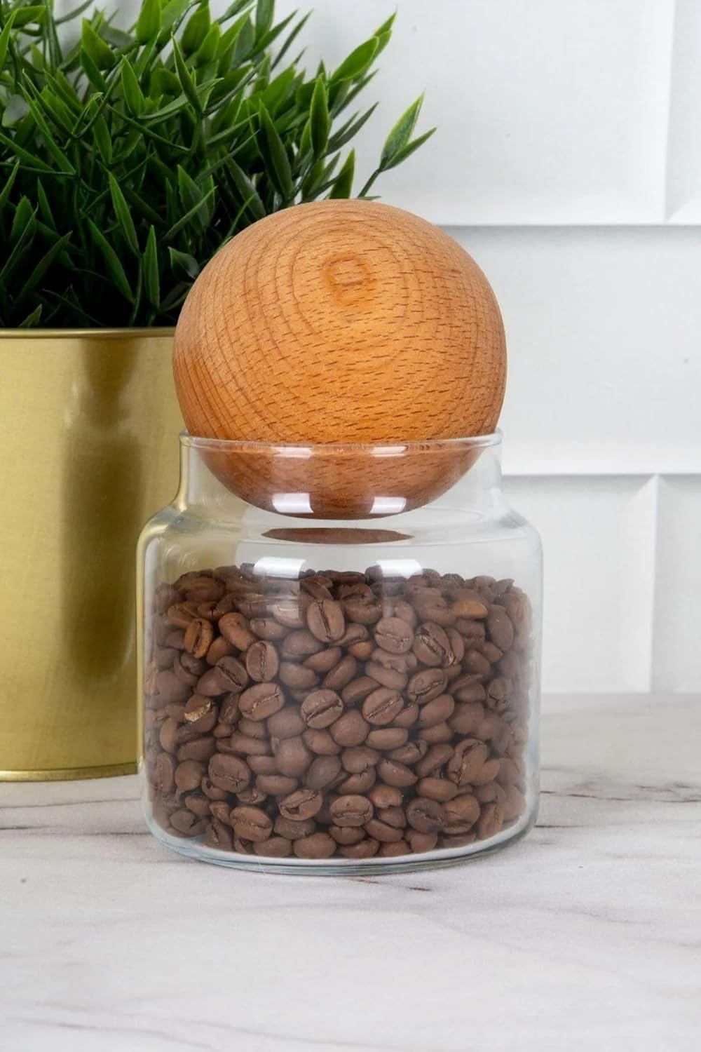 Ahşap Kapaklı Cam Baharatlık Kavanoz, 300 ml