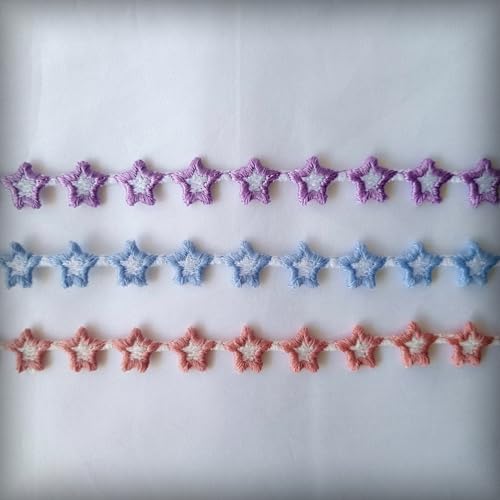 Yıldızlı Nakış Kurdele Seti - Tekstil Sanat hobisi (Mavi)