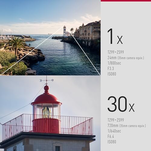 LUMIX DC-TZ99E-S Kompakt Seyahat Zoom Kamera, DC Lens, 30x Zoom, 24-720 mm, 20,3 MP, OIS, 4K 30p Video, 3 inç Katlanabilir Monitör, WiFi, Bluetooth, Gümüş