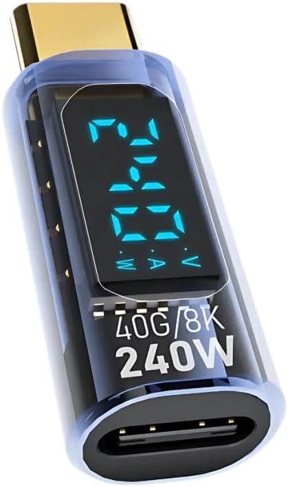 8K HDMİ, 40Gpbs ve 240W Süper Hızlı Dişi Type C to Erkek Type C Şarj, Data ve HDMİ Çevirici Adaptör