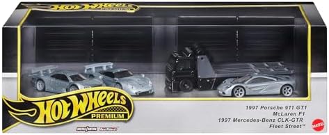 Alternative view of Premium Collector sergilenmeye uygun setler, 3 adet 1:64 ölçekli araba ve 1 adet 1:64 ölçekli Transport araç, Metal/Metal şasi ve Riders tekerlekler, JBM07