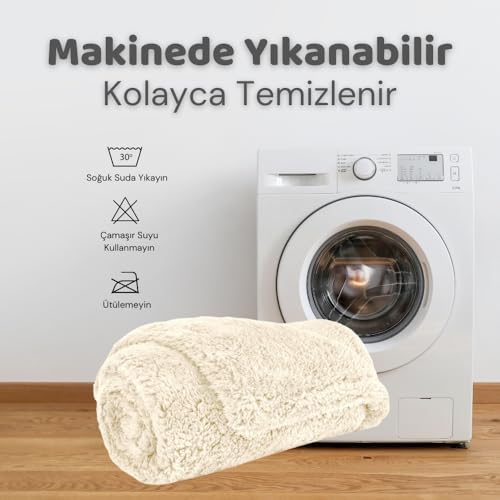 Alternative view of Beylini Kedi Köpek Battaniyesi Premium Peluş Evcil Hayvan Uyku Battaniyesi Yıkanabilir Krem (60x80)