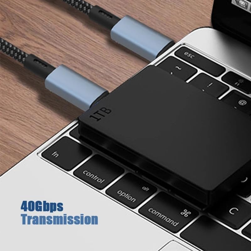 Alternative view of 40Gbps 240W 4.0 Thunderbolt Type-C to Type-C Şarj, Data ve 8K 60Hz Görüntü Aktarım Kablosu Tip C 50cm ZR848