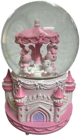 My Melody Atlı Karınca Pembe Müzikli Işıklı Püskürtmeli Dönen Büyük Boy Kar Küresi