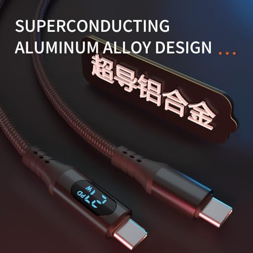Alternative view of PD60W Hızlı Şarj Kablosu, Led Ekranlı, 480Mbps Type-C to Type-C Kablo, USB C - USB C Erkek - Erkek Kablo Tip C to Tip C 1 Metre U05CC3