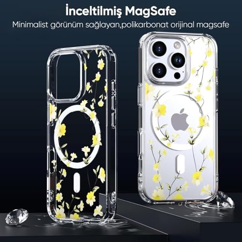 Alternative view of 15 Pro için Flower Serisi ile Uyumlu Göz Alıcı ve Şık Tasarımlı Çiçek Desenli Silikon Kılıf Kapak (Yellow, 15 Pro)