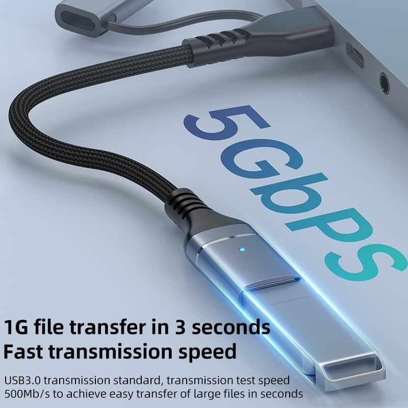 Alternative view of 2 in 1 5Gbps Type-C and 8 Pin to USB 3.0 OTG Adaptör Telefon ve Notebook Uyumlu ADS-619