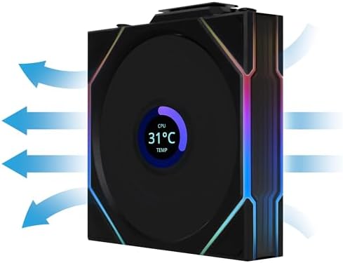 Alternative view of Li UNI FAN REVERSE TL WIRELESS LCD 1x120mm Siyah Kasa Fanı (G99.12RTLLCD1W1B.00)