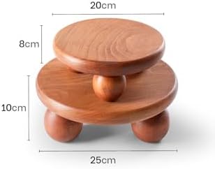 2'li Set El Yapımı Ahşap Top Ayaklı Sunum Standı Tabağı Tahtası Kaliteli Dekoratif Sunumluk 25 x 25 Sunum standı-2li