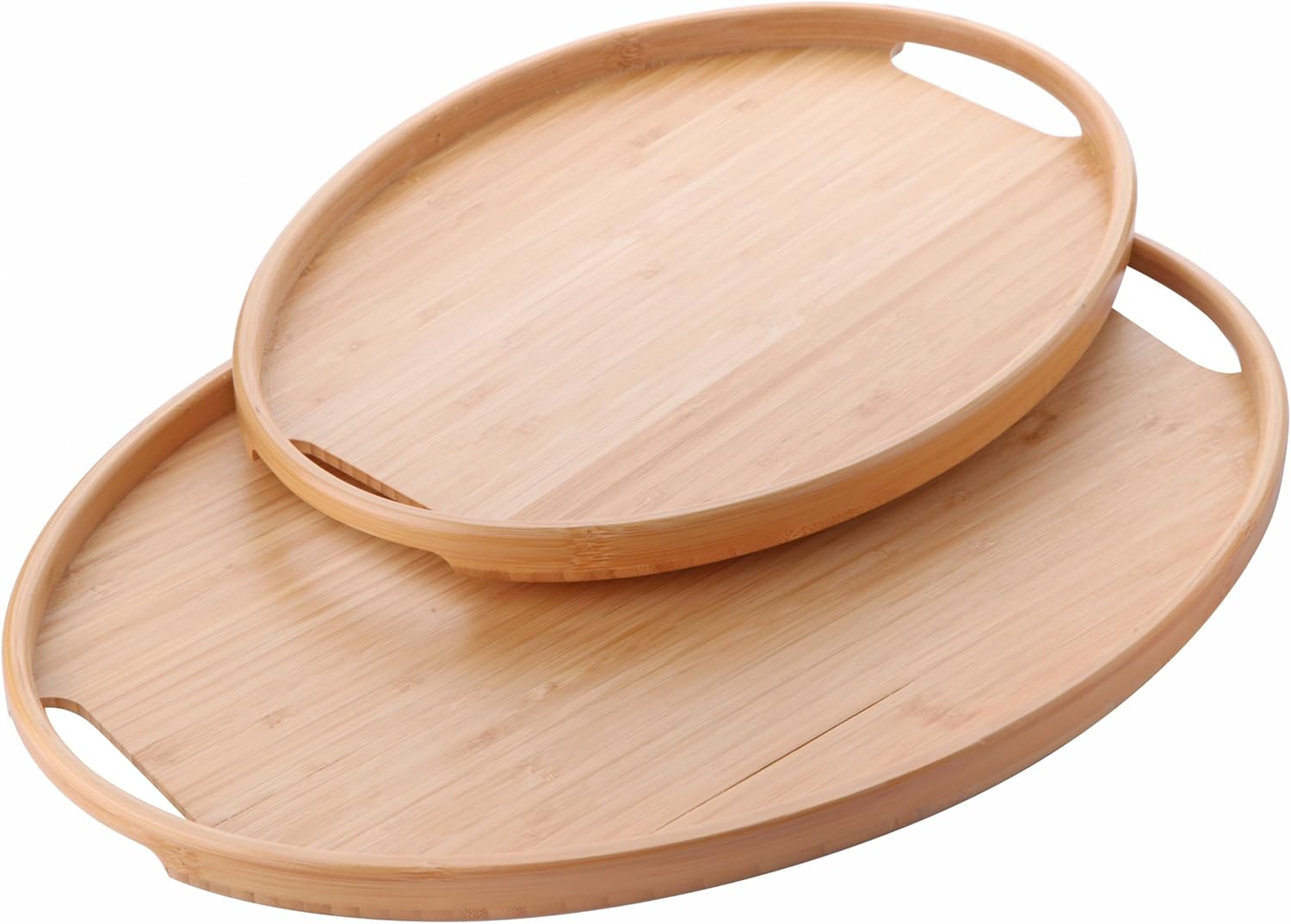 Alternative view of 2'li Bambu Tepsi Seti, İnce Tasarım Özel Üretim Oval 2'li Bambu Tepsi Seti (36 * 26 * 1cm-45 * 31.5 * 1cm)