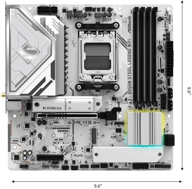 ASRock B850M Steel Legend WiFi Micro ATX Anakart AMD AM5, 4x DDR5, 3x M.2 SSD, HDMI 4K 120Hz, WiFi 7, 3x USB Type-C