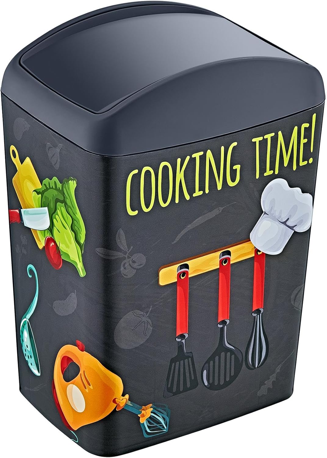 Soft Resimli Çöp Kutusu Döner Kapak 10 LT COOK