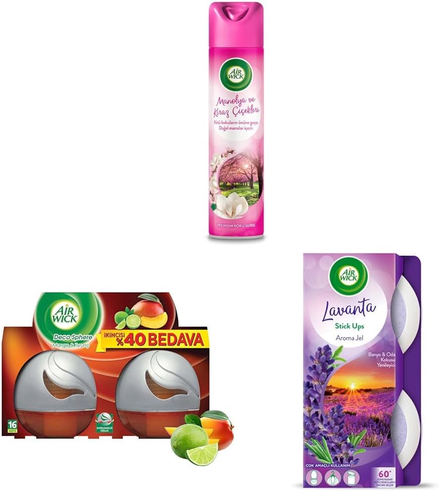 Air Wick Küçük Mekanlar İçin Set (Aerosol + Deco + Jel)