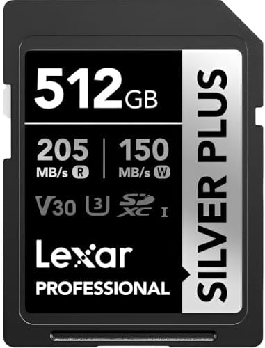 512GB Silver Plus SD UhsI V30 U3 205MB/S Hafıza Kartı