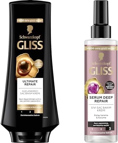 Gliss Repair Saç Bakım Kremi 360 ml + Gliss Serum Deep Repair Sıvı Saç Kremi (200 ml)