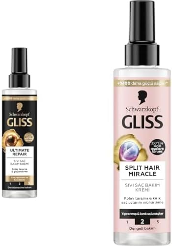 Gliss Oil Elixir Besleyici Sıvı Saç Bakım Kremi 200 ml + Gliss Split Hair Miracle Kırık Uçları Mühürleyen Sıvı Saç Bakım Kremi 200 ml