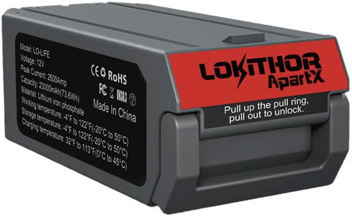 Lokithor LIFE 12.8 Volt LiFePo4 2500 A Takviye Gücü APARTX ile Uyumlu Yedek Akü