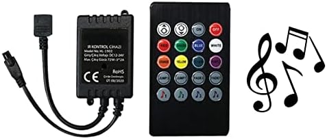 Alternative view of Rgb Şerit Led Kontrol Cihazları - Bluetooth, ve Müziğe Duyarlı, 24 Tuşlu - 6 Amper, 10 Metreye kadar Rgb Şerit led Çalıştırır (1, ve Müziğe Duyarlı)