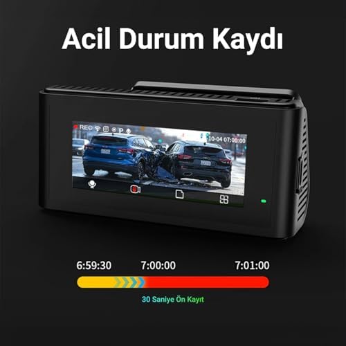 Alternative view of D11 2 Kameralı Ön/Arka 4K+1080P STARVIS Sensörlü Yapay Zeka Destekli Wi-Fi GPS'li Araç Kamerası