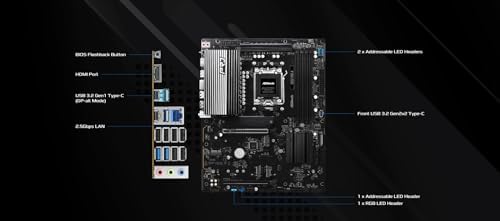 ASRock B850 Pro-A ATX Anakart, AMD AM5 Ryzen 9000 & 8000, DDR5, 4x M.2 SSD, 4k 120Hz, AMD Expo