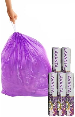 Büyük Boy 65X70 Kokulu Büzgülü Çöp Poşeti 5 Paket (50 Adet) Çöp Torbası 60 Litre Çöp Torbası (Lavanta)