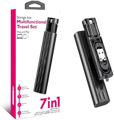 Alternative view of Aksesaurcı 7 in 1 Çok İşlevli USB C adaptör seti Type-C, Usb, Micro Light-ning Port, Seyahat için USB kablosu Sim kart, Hafıza Kartı saklama kutusu, kameralar ve daha fazlası için