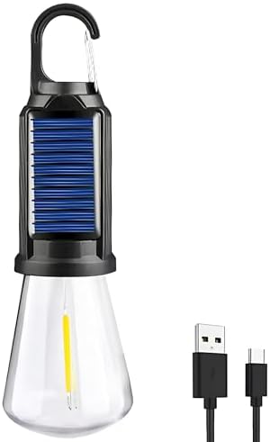 2 Lambalı, Askılı, 3 Modlu, Şarjlı, Led Solar Güneş Enerjili, 2 MT Metal STANDLI, Su Geçirmez, Kitap Okuma Işığı, Kamp, avcılık, Balıkçılık, Garaj, Güverte, Balkon Dekorasyonu, Karavan (Oval)