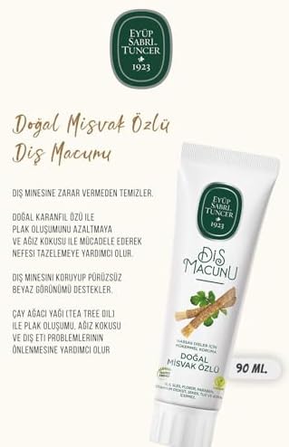 Aloe, Misvak, Ceviz ve Kabuğu, Kakao, Çam Özlü 90 ml Diş Macun Seti ve Rosie