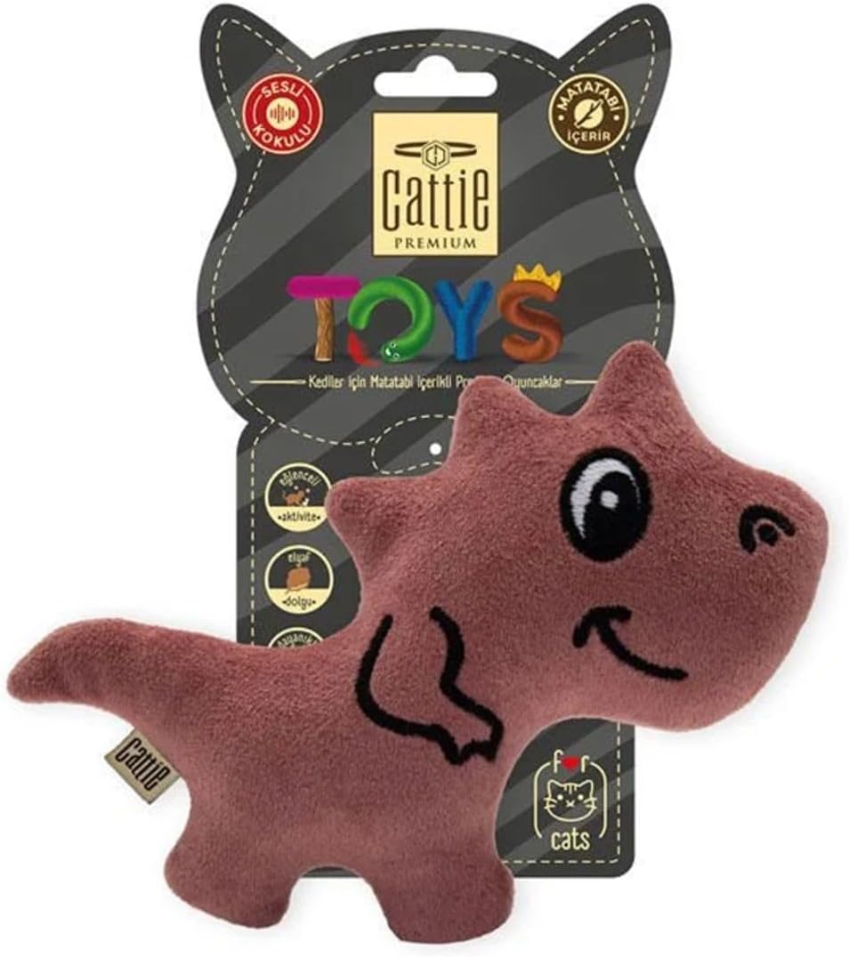 Cattie Matatabi İçerikli Kedi Oyuncağı Peluş Trex 15 Cm