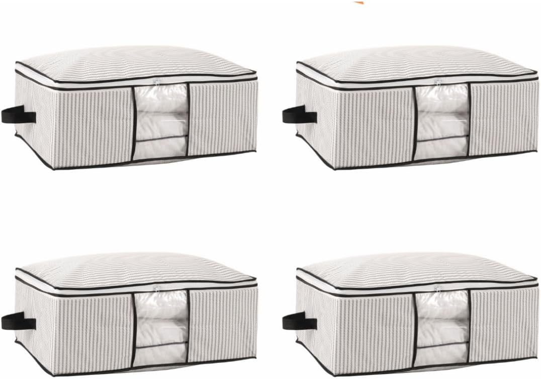 ve Yatak Altı Uyumlu 4 Adet Lüks Pencereli Dolap Düzenleyici Hurç Altı Hurç 64x45x22 cm (Beyaz)