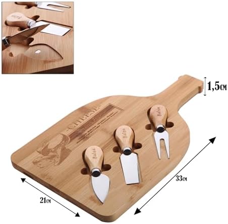 Bambu Peynir Sunum Tabağı, Meyve Yiyecek Tahta Sunum Tabağı 4 Parça | Doğal ve Şık Bambu - Lezzetli Atıştırmalıklarınızı Şık Bir Şekilde Sunun! (33cm*21cm*1.5cm)